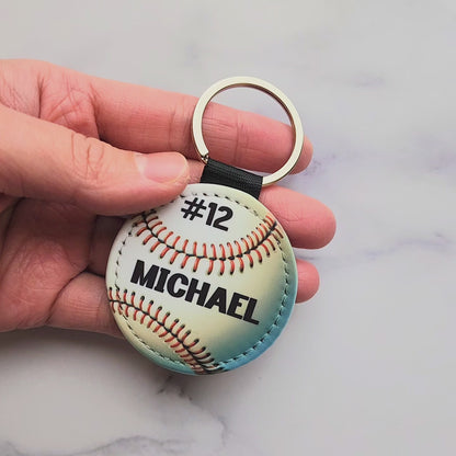 Personalized Baseball Bag Tag &amp; Keychain – Custom Name &amp; Number