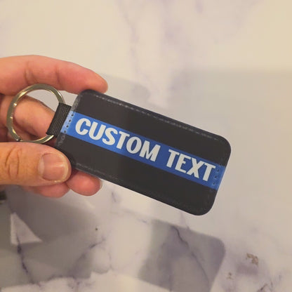 Custom Thin Blue Line Keychain: Personalized Police Support Gift