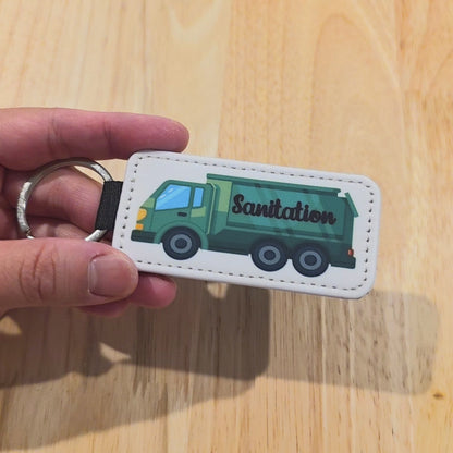 Personalized Garbage Truck Keychain: Waste Management Gift