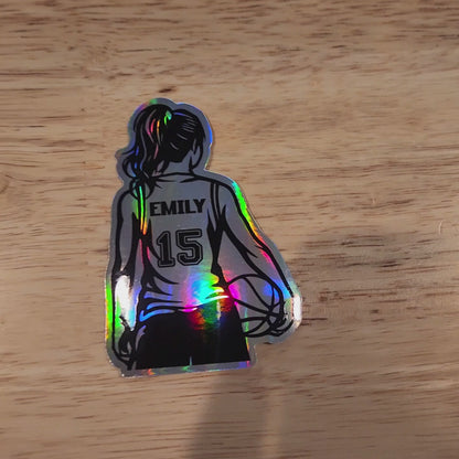 Personalized Girl Basketball Player Sticker