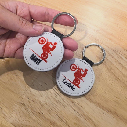 Personalized Motocross Keychain – Custom Name Dirt Bike Rider