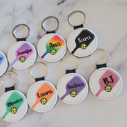 Personalized Pickleball Bag Tag & Keychain – Custom Name Paddle