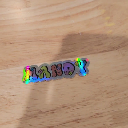 Custom Groovy Name Sticker | 70s Retro Bubble Font Decal