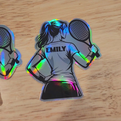 Custom Female Tennis Player Sticker