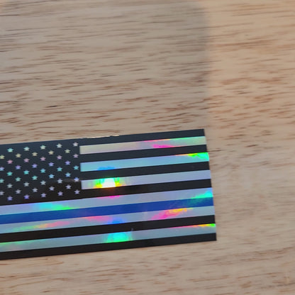 Thin Blue Line American Flag Sticker – Police Support Decal