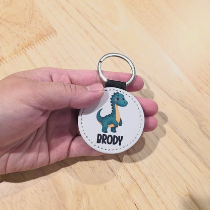 Personalized Dinosaur Keychain: Custom Name Kids Name Tag