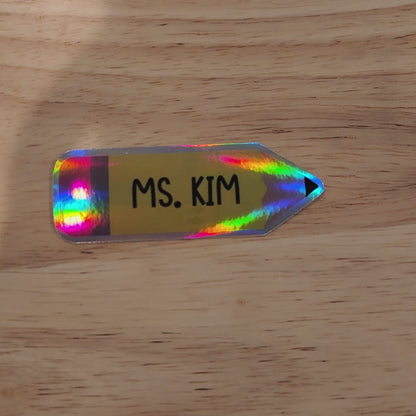 Custom Name Pencil Sticker – Personalized Teacher Sticker