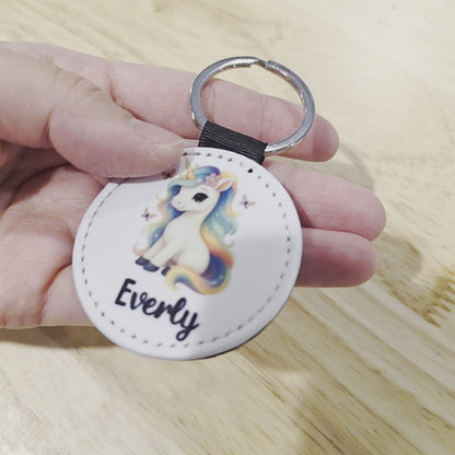 Personalized Unicorn Keychain, Kids Name Keychain