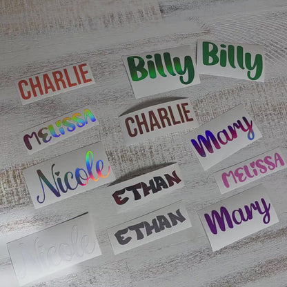 Holographic Name Decal Sticker – Custom Name Vinyl, Multi Fonts & Colors, Waterproof Personalized Sticker for Cups, Laptops, Tumblers