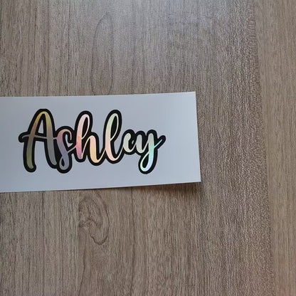 Black Outlined Name Vinyl Decal, Multi Font and Color