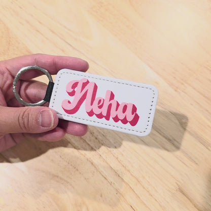 Custom Name Retro Doll Font Keychain
