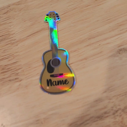 Personalized Acoustic Guitar Holographic Sticker