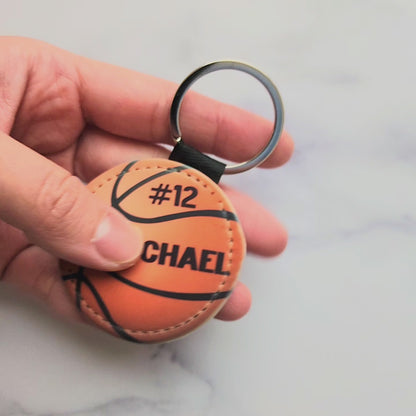 Personalized Basketball Bag Tag & Keychain – Custom Name & Number Ball Design