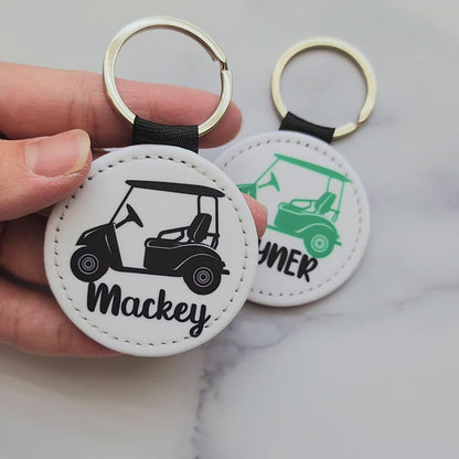 Personalized Name Golf Cart Keychain – Golfer Gift