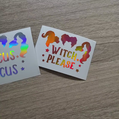 Hocus Pocus Holographic Vinyl Sticker – Halloween Witch Decal