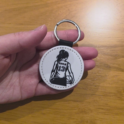 Personalized Girls Basketball Bag Tag & Keychain – Custom Name & Number