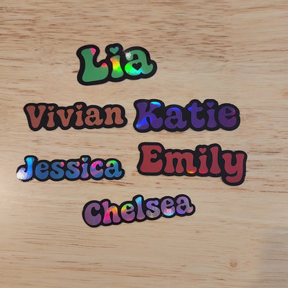 Custom Name Retro Groovy Heart Font Sticker