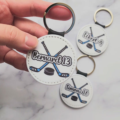 Custom Name Hockey Stick Keychain-Multiple Colors