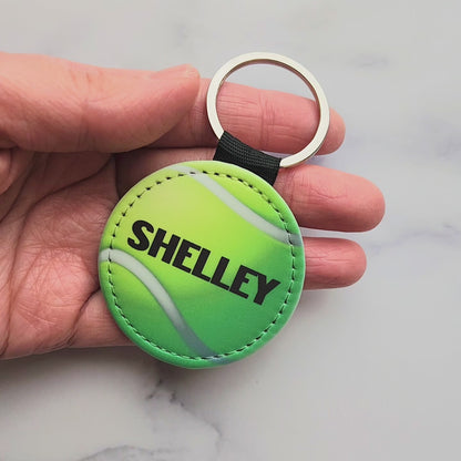 Personalized Tennis Ball Keychain, Team Gift, Coach Gift, Racket Bag Tag