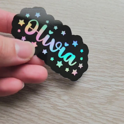 Personalized Holographic Star Name Sticker