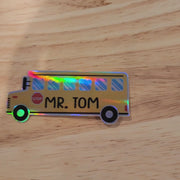Custom School Bus Name Sticker – Personalized Gift for Educators