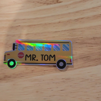 Custom School Bus Name Sticker – Personalized Gift for Educators