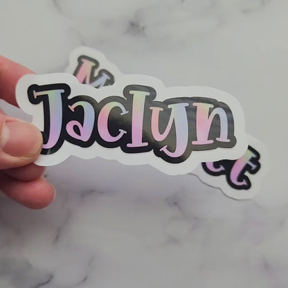 Custom Girl Name Sticker: Pastel Unicorn Outline, Personalized Kids Name