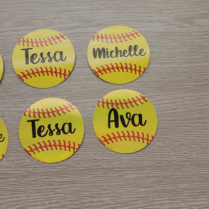 Custom Softball Name Sticker