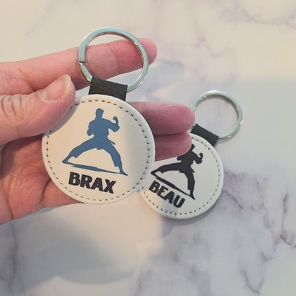 Personalized Martial Arts Bag Tag & Keychain – Custom Name Karate MMA Gift