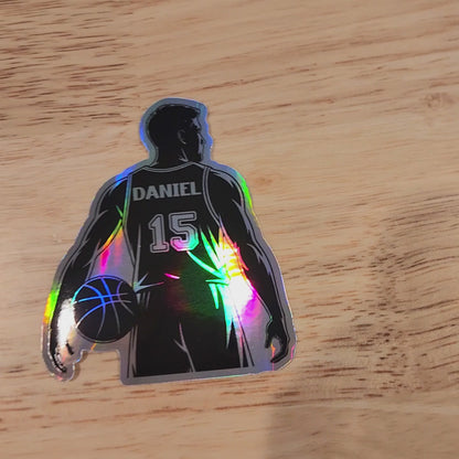 Personalized Boy Basketball Player Sticker