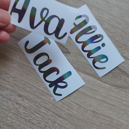 Custom Dark Holographic Name Decal