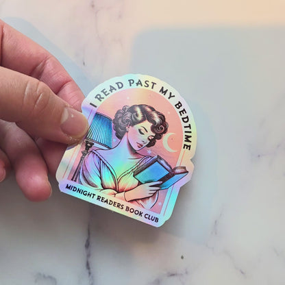 Booklover Sticker: I Read Past My Bedtime Retro Woman Sticker