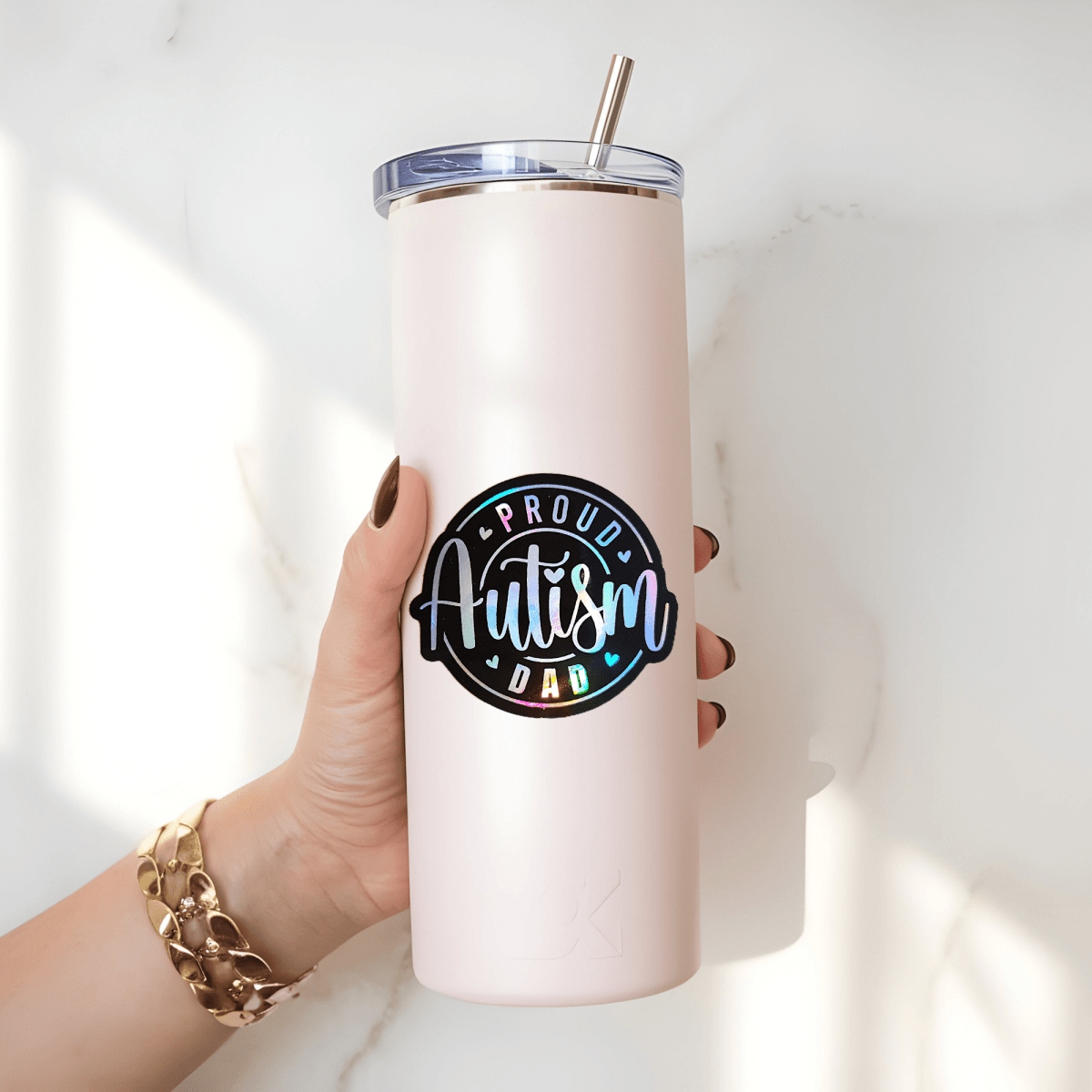 Proud Autism Mom / Proud Autism Dad Holographic Sticker - KWL Creations
