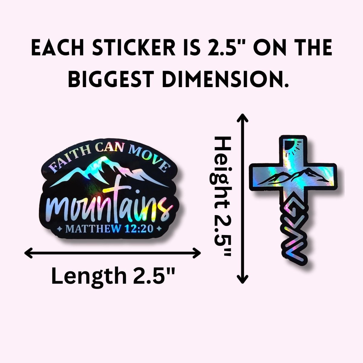 Set of 6 Holographic Christian Stickers - Bible Verse Stickers - KWL Creations