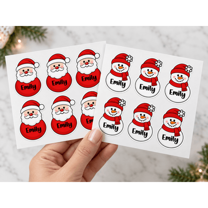 Set of 6 Personalized Christmas Name Stickers - KWL Creations