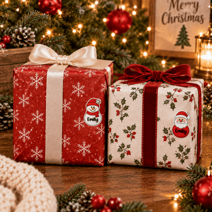 Set of 6 Personalized Christmas Name Stickers - KWL Creations