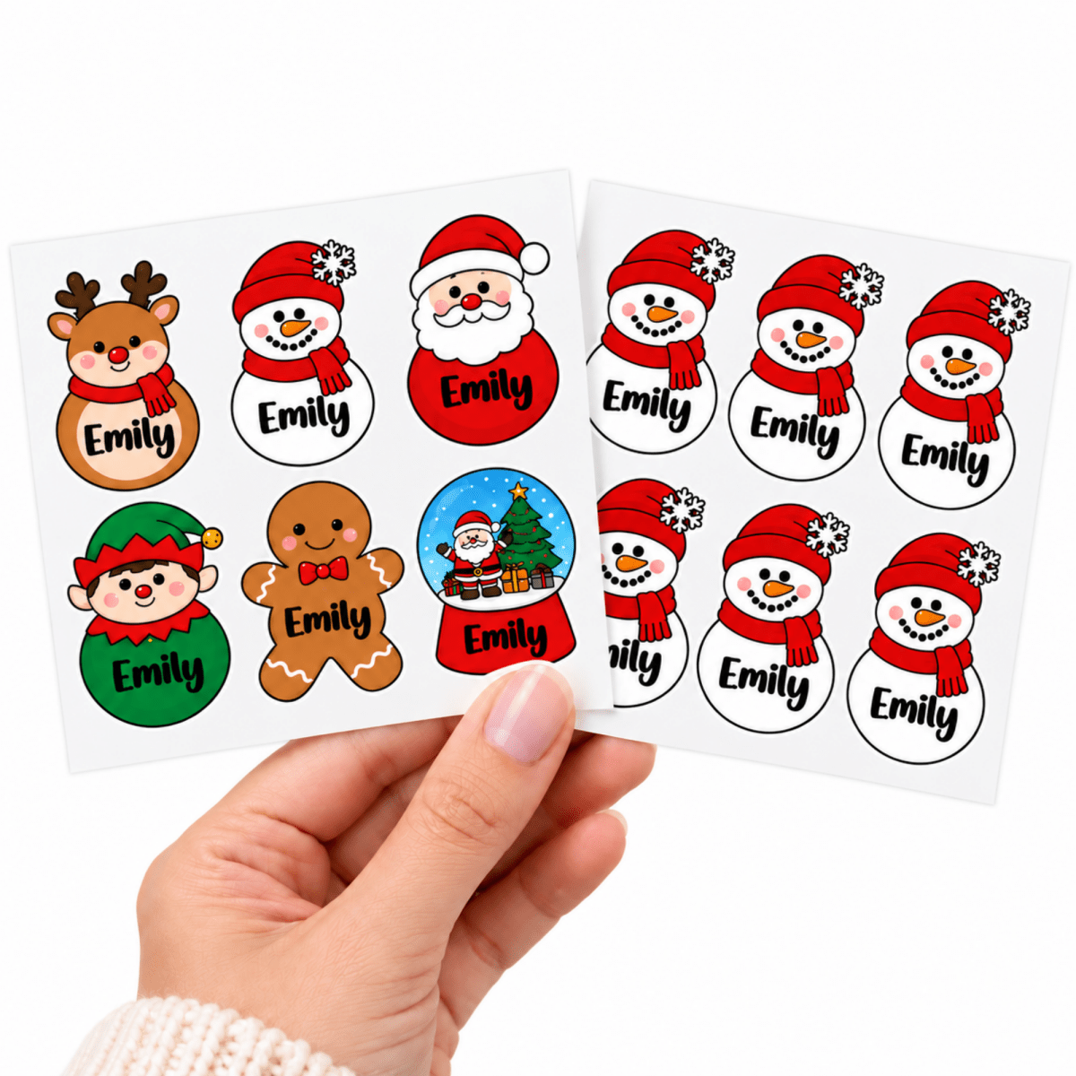 Set of 6 Personalized Christmas Name Stickers - KWL Creations