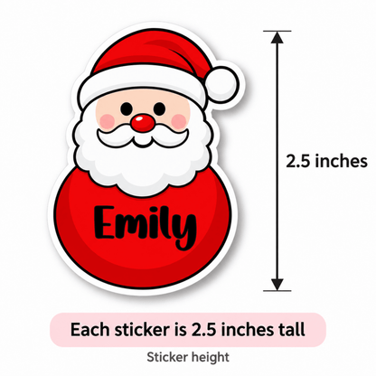 Set of 6 Personalized Christmas Name Stickers - KWL Creations