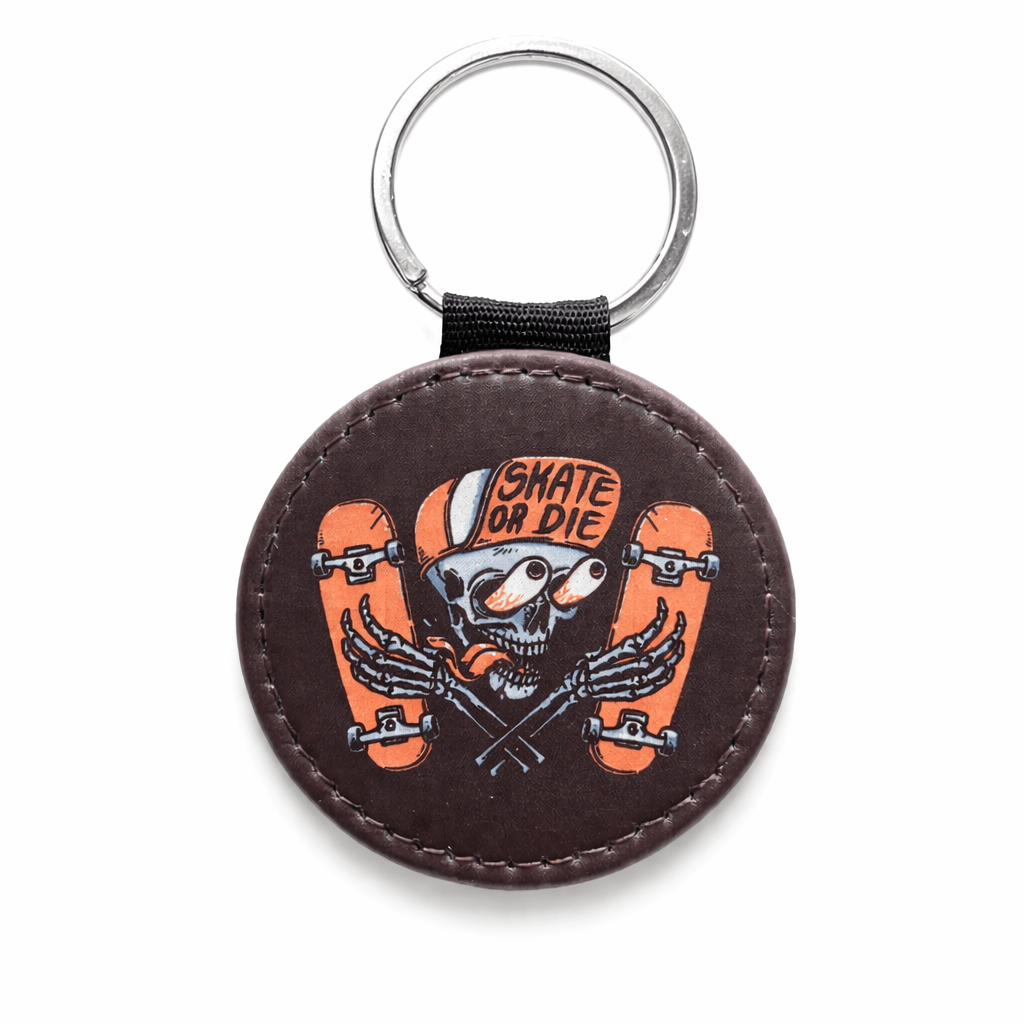 Skate or Die Skull Keychain – Retro Skateboard Graphic - KWL Creations