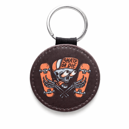 Skate or Die Skull Keychain – Retro Skateboard Graphic - KWL Creations
