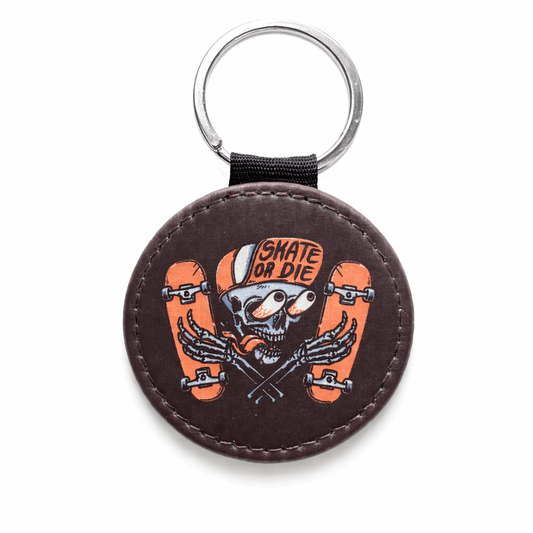 Skate or Die Skull Keychain – Retro Skateboard Graphic - KWL Creations