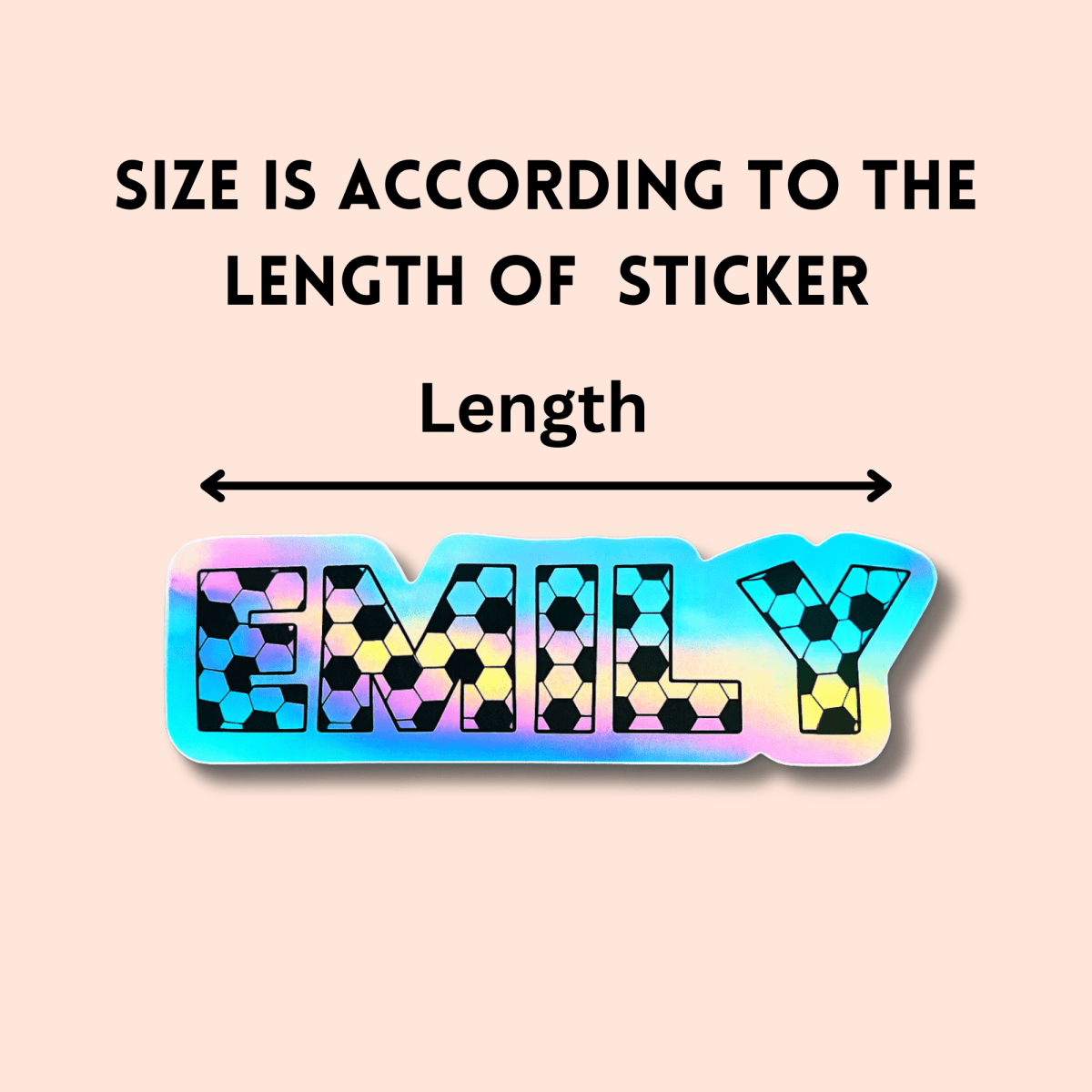 Soccer Block Letters Holographic Custom Name Sticker - KWL Creations