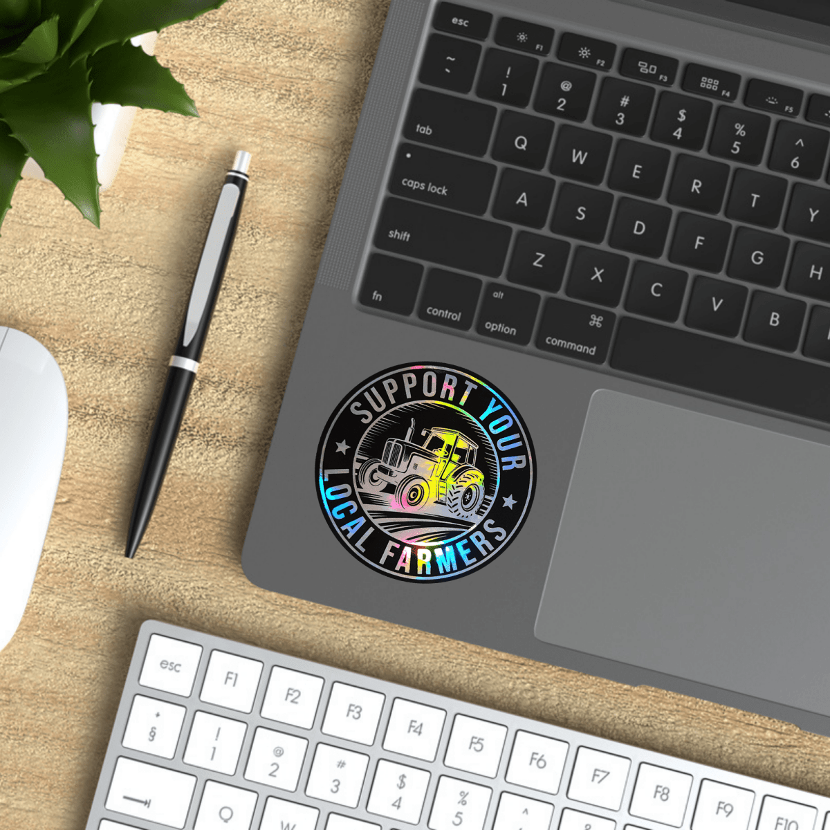 Support Your Local Farmers Holographic Sticker - KWL Creations