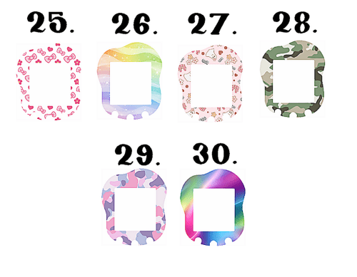 bow pattern faceplate skin for Tamagotchi Uni colorful glossy design