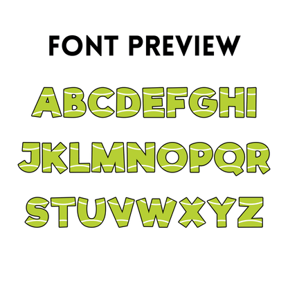 Tennis Block Letters Holographic Custom Name Sticker - KWL Creations