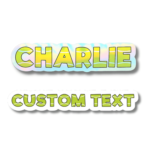 Tennis Block Letters Holographic Custom Name Sticker - KWL Creations