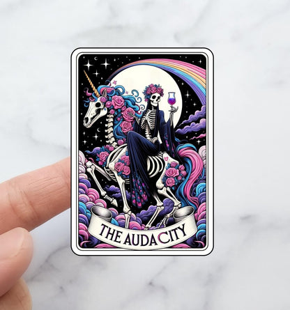 The Audacity Tarot Card: Holographic Skeleton Sticker - KWL Creations