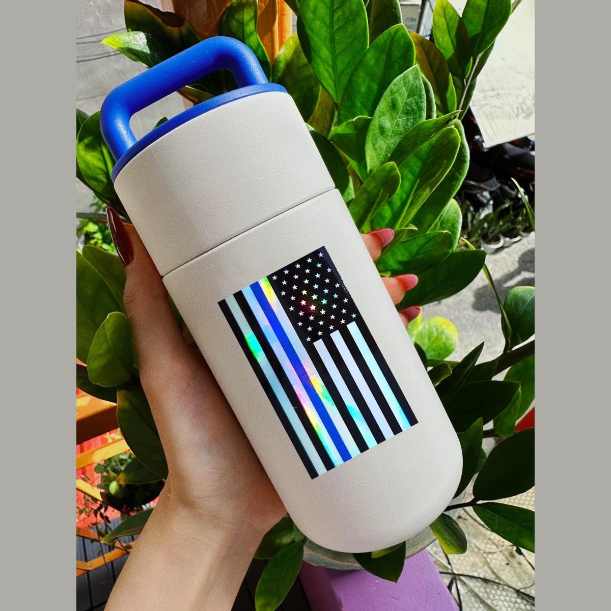 Thin Blue Line American Flag Sticker – Police Support Decal - KWL Creations
