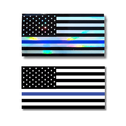 Thin Blue Line American Flag Sticker – Police Support Decal - KWL Creations