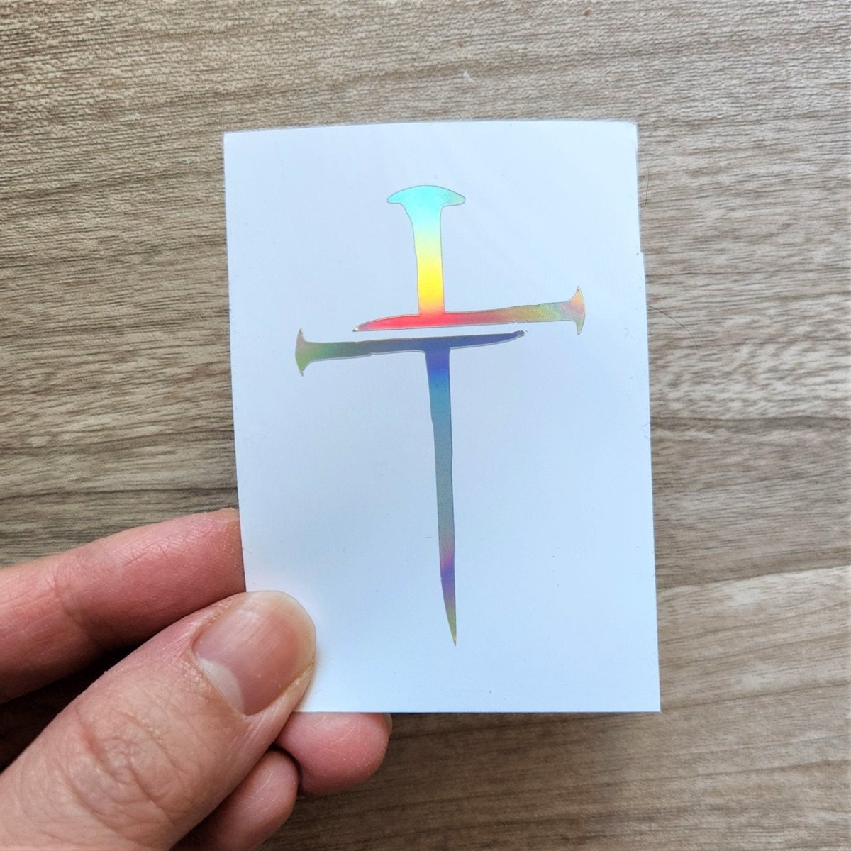 Three Nails Cross Decal Sticker: Inspirational Quote - KWL Creations